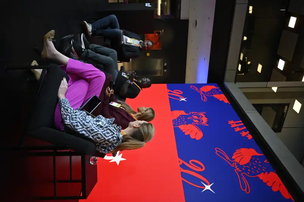 Side view of the DLD Munich 2025 panel discussion